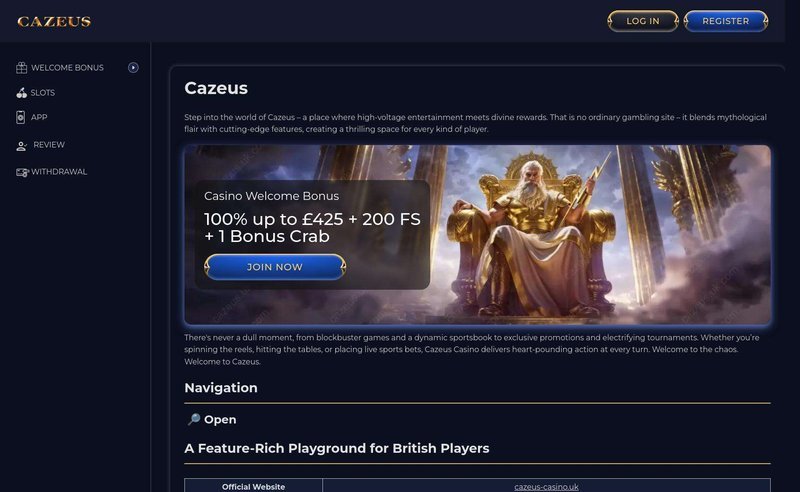 Exploring the Thrilling World of Cazeus Casino Games in UK